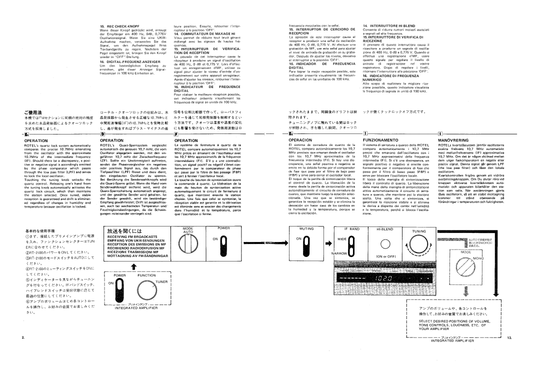 Rotel RT2100 manual 