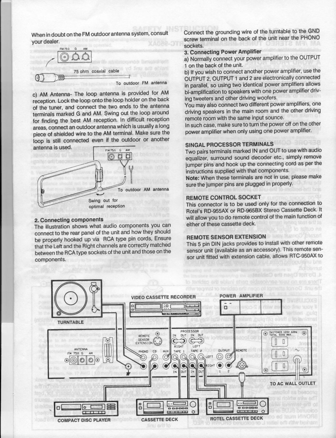 Rotel RTC-950AX manual 