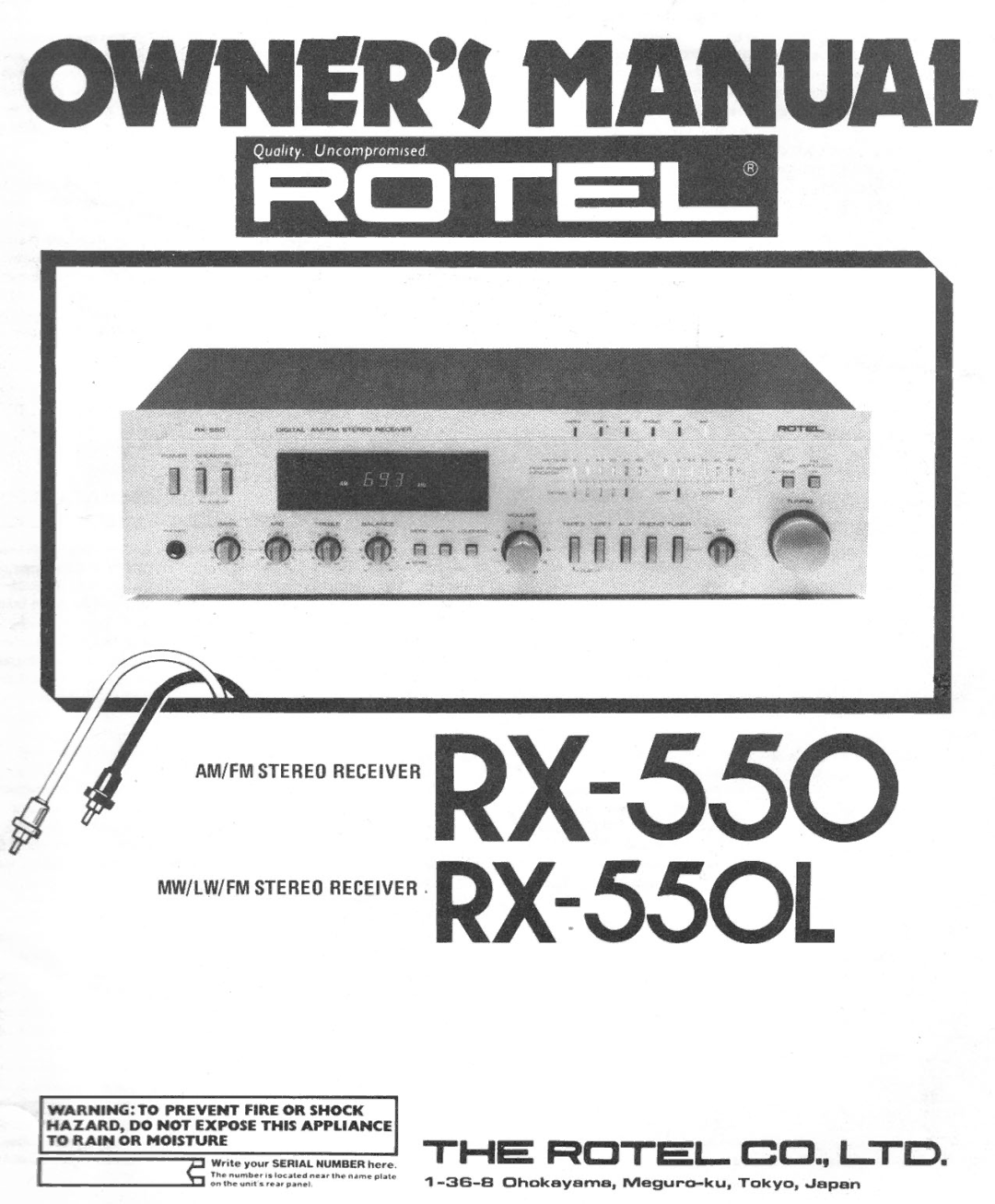 Rotel RX-550L manual 