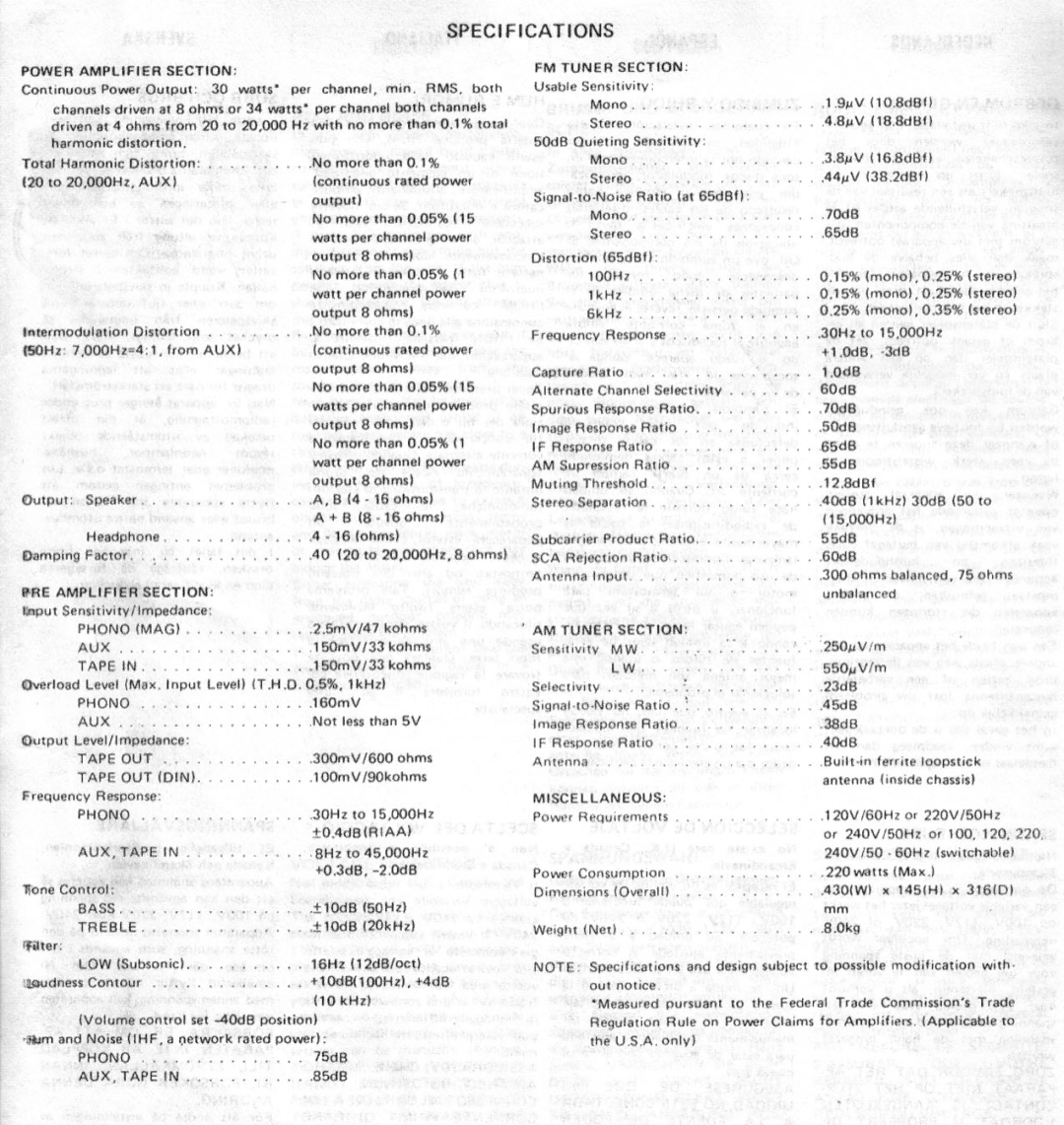 Rotel RX404 manual 