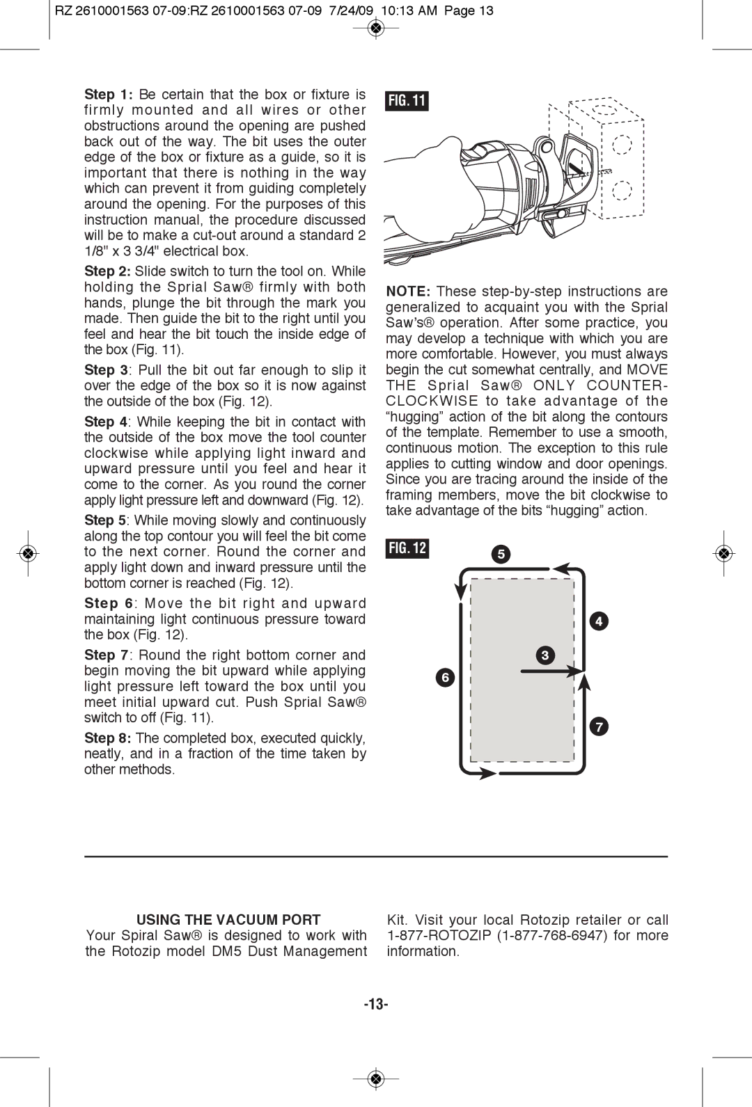 RotoZip RZ2000 manual 