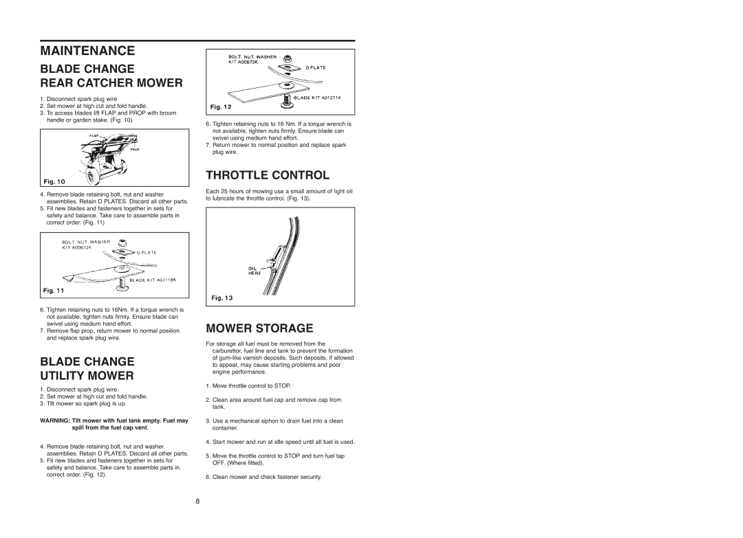 Rover Domestic Rotary Mower Blade Change Rear Catcher Mower, Blade Change Utility Mower, Throttle Control, Mower Storage 