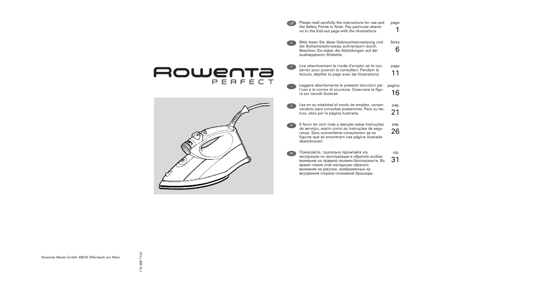 Rowenta 1103897124 manual Ctp 