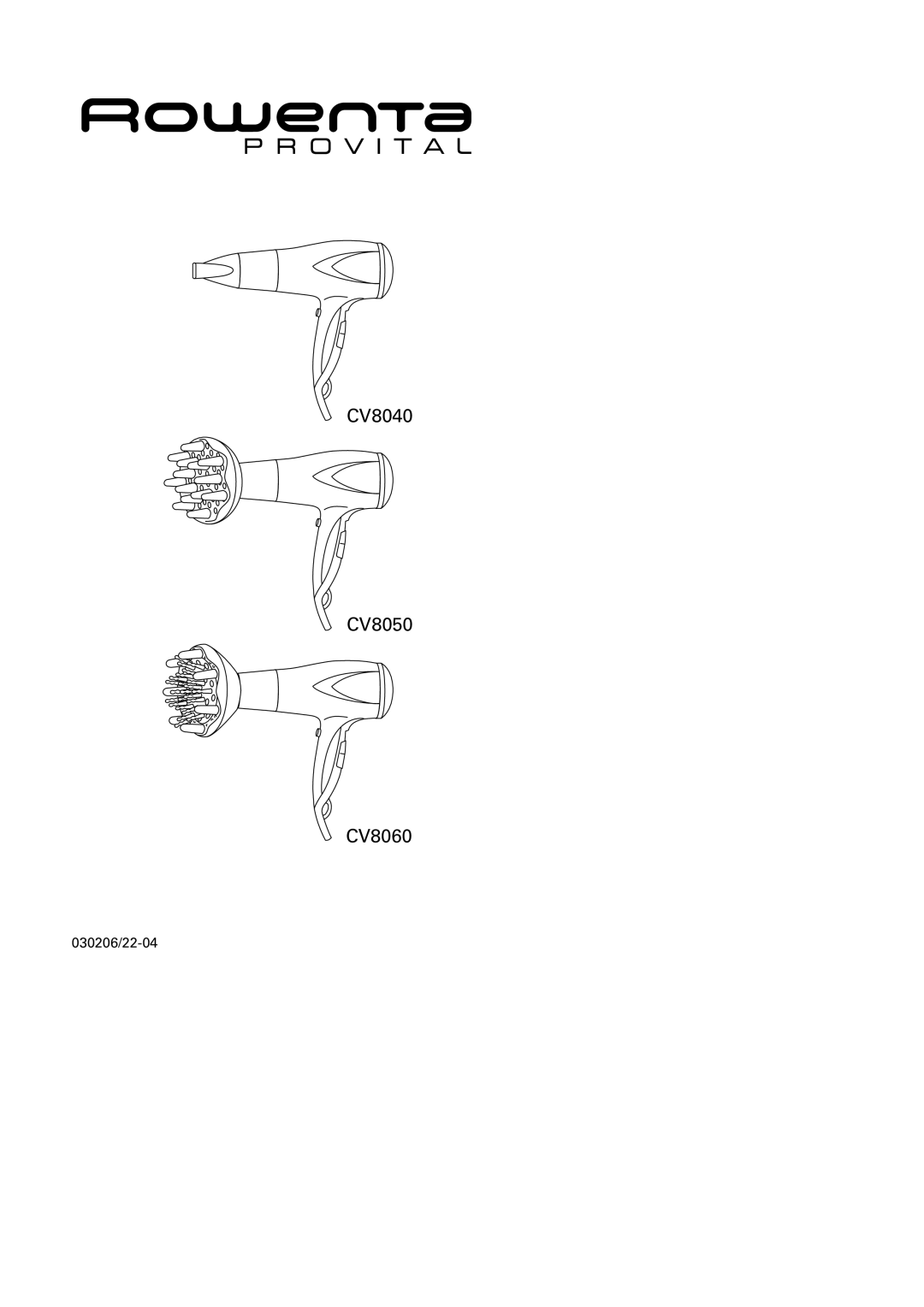 Rowenta manual CV8040 CV8050 CV8060 