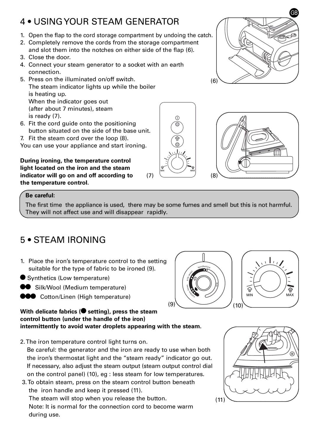 Rowenta DG7160 manual Using Your Steam Generator, Steam Ironing 