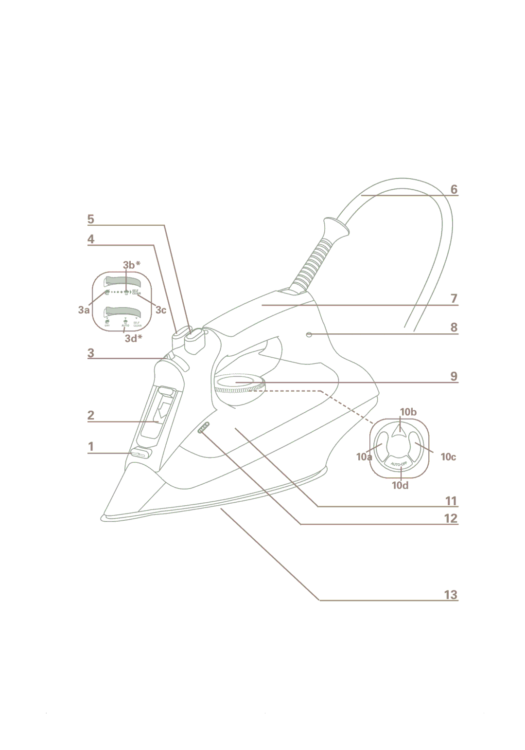 Rowenta DZ5020 manual 3a3c 10b 10a10c 