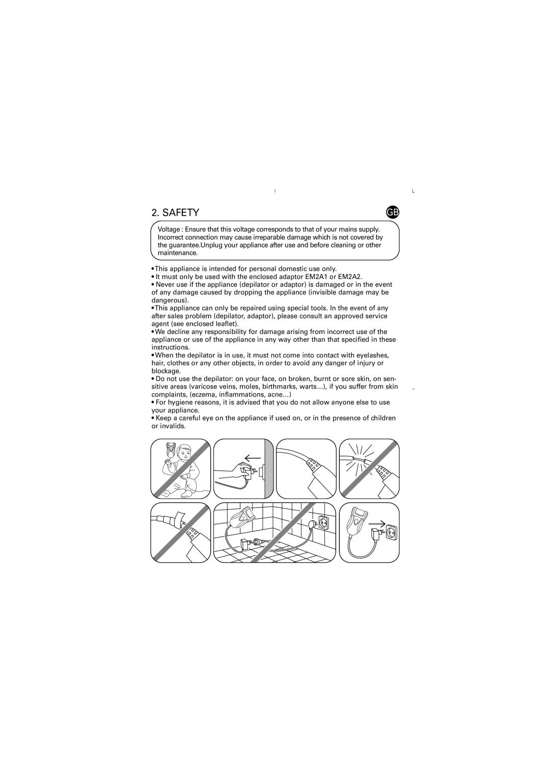 Rowenta EP8550 manual Safety 