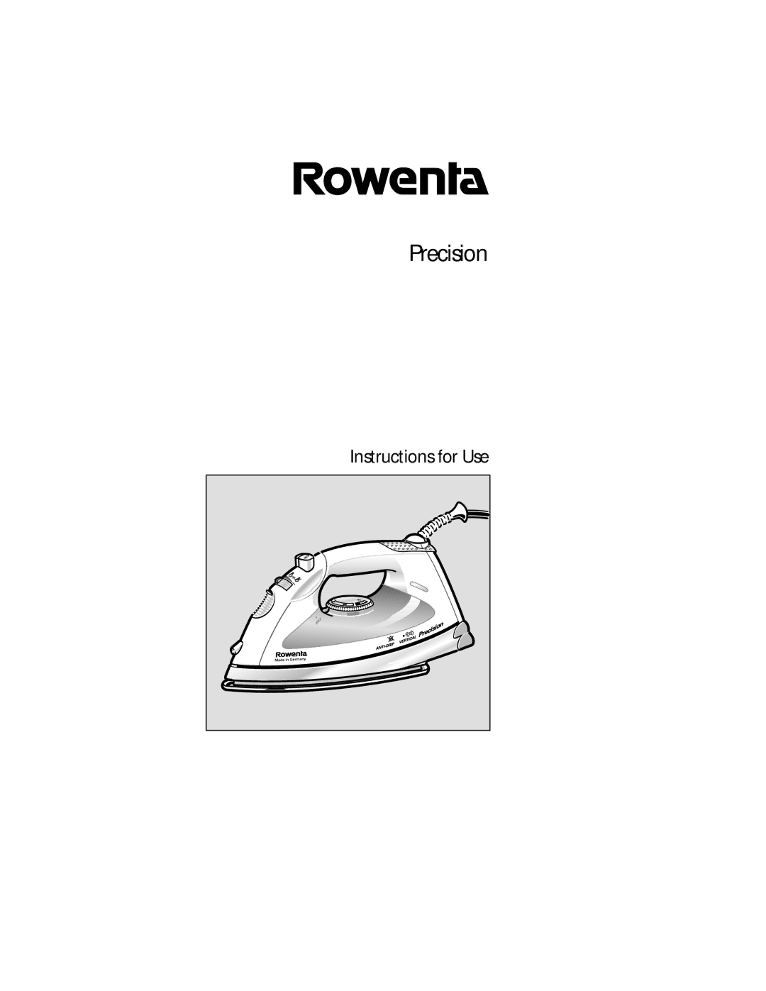 Rowenta Precision Steam Iron manual 