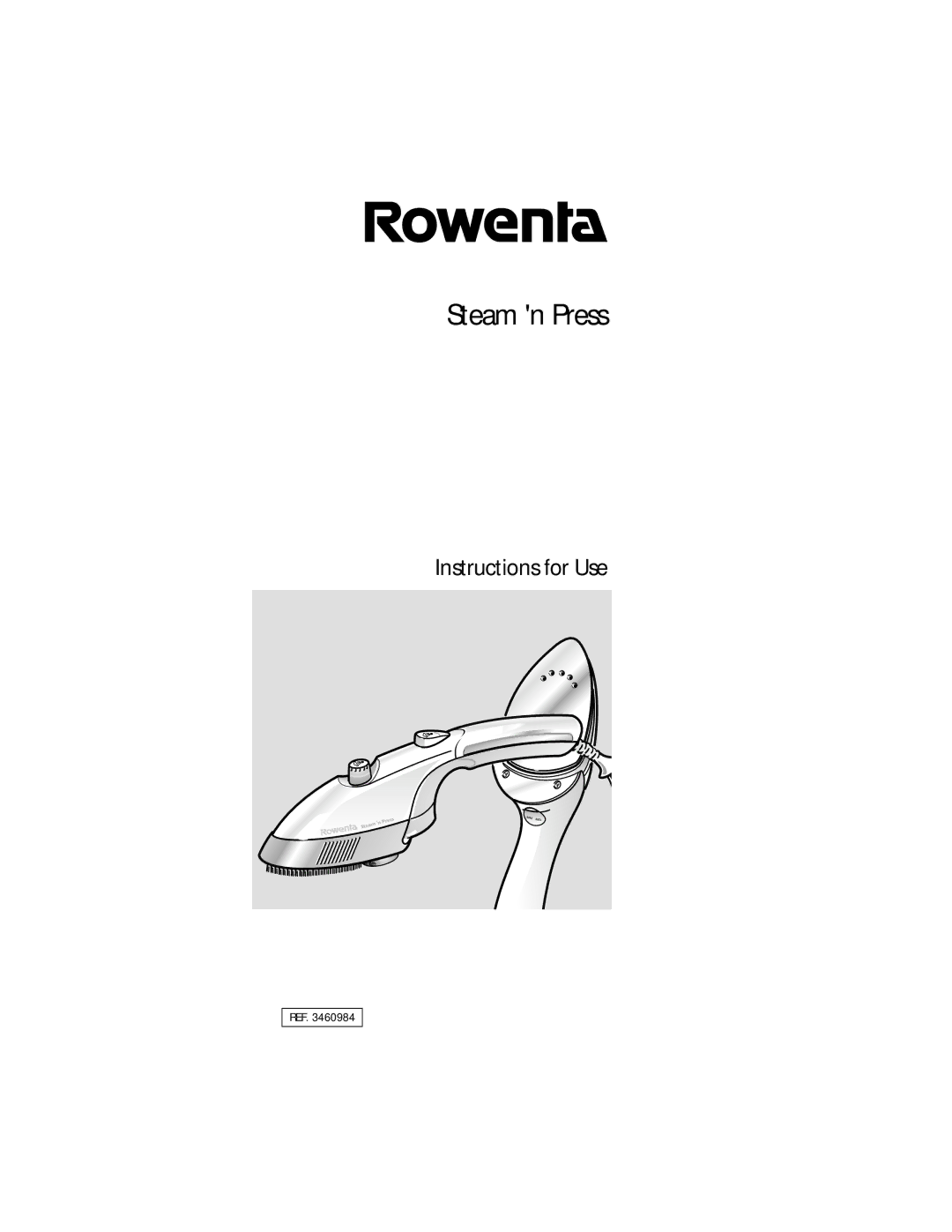 Rowenta REF. 3460984 manual Steam n Press 