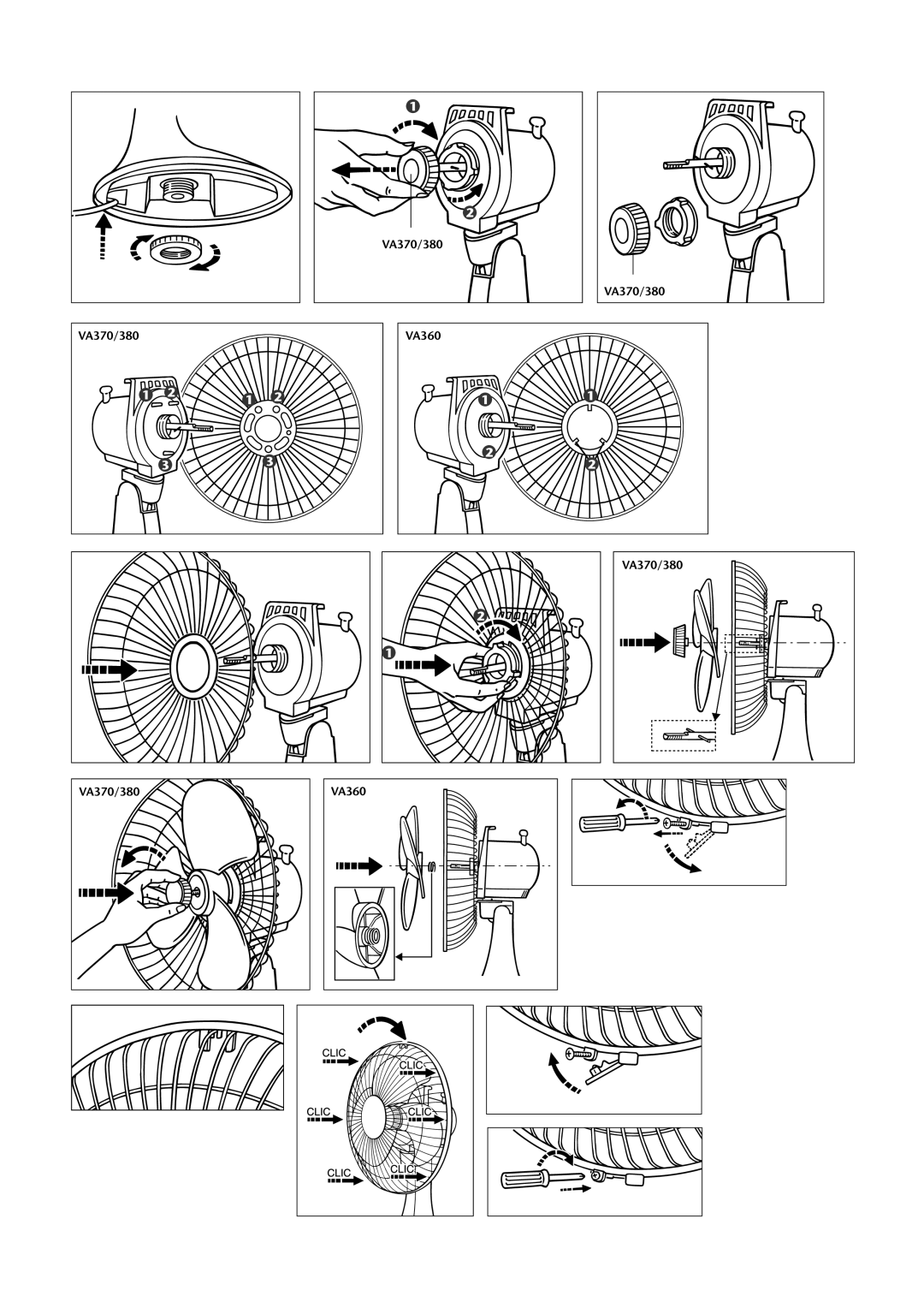 Rowenta VA360 manual VA370/380 