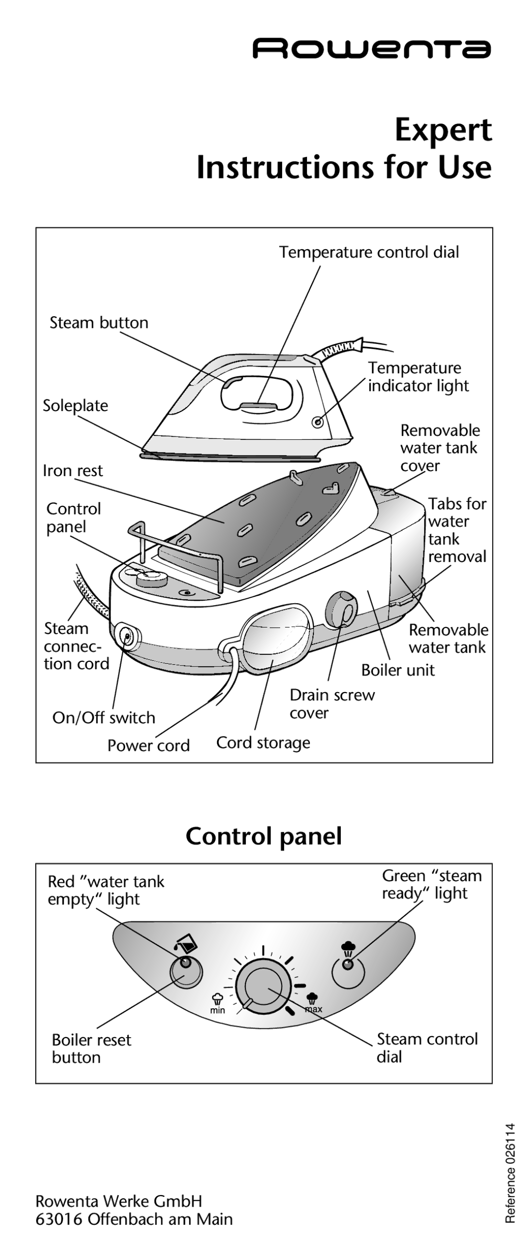 Rowenta Werke manual Expert Instructions for Use 