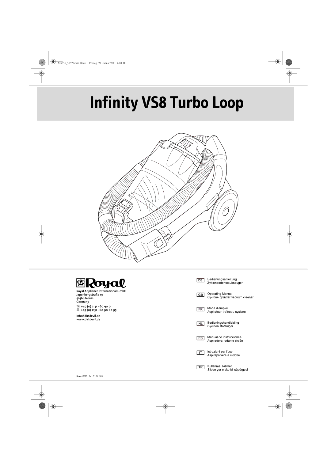 Royal Appliance M5036_5037 manual Infinity VS8 Turbo Loop 