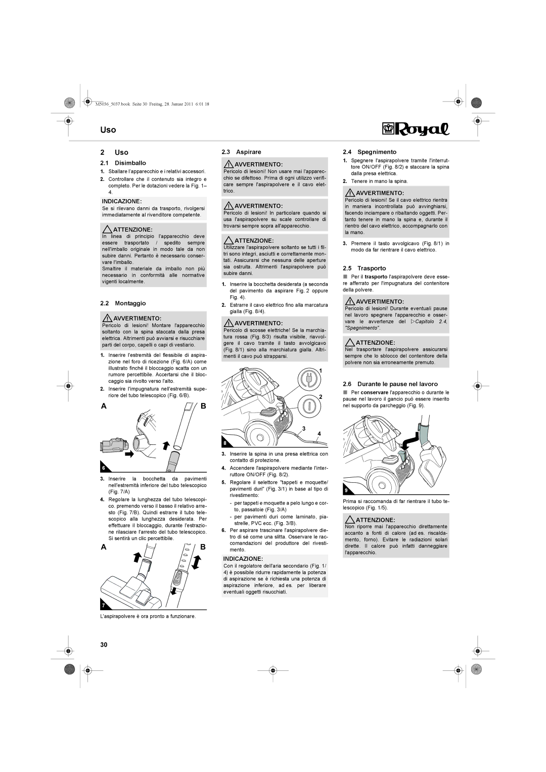 Royal Appliance M5036_5037 manual Uso 