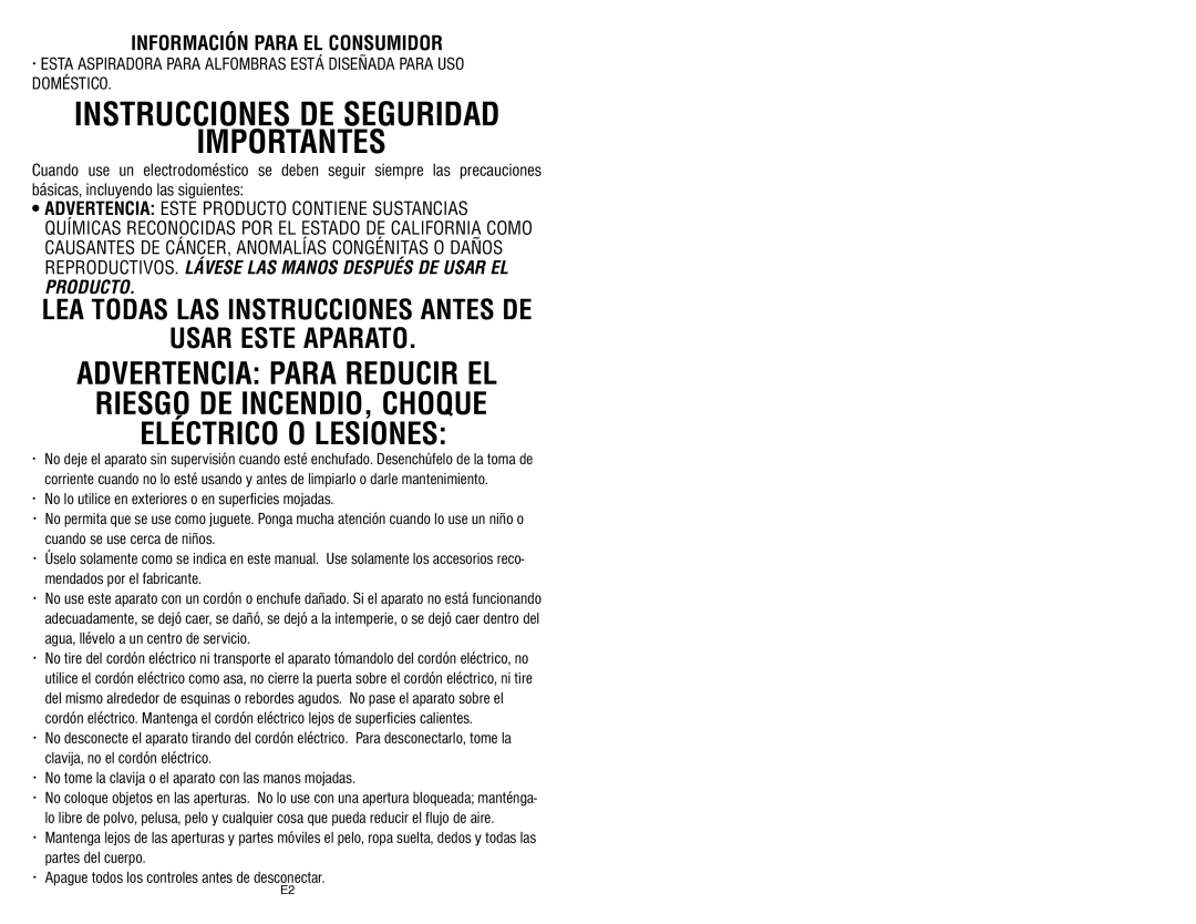 Royal Appliance S10 owner manual Instrucciones DE Seguridad Importantes 