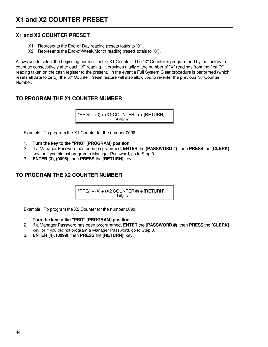 Royal Consumer Information Products ALPHA9155SC manual X1 and X2 Counter Preset, To Program the X1 Counter Number 