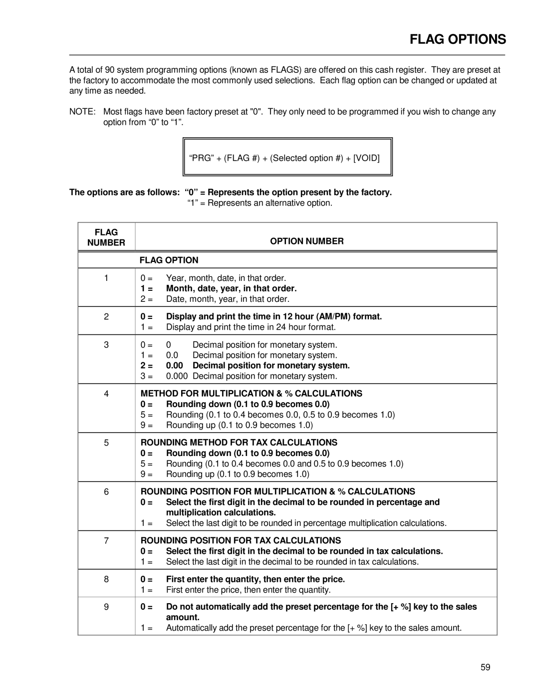 Royal Consumer Information Products ALPHA9155SC manual Flag Options 