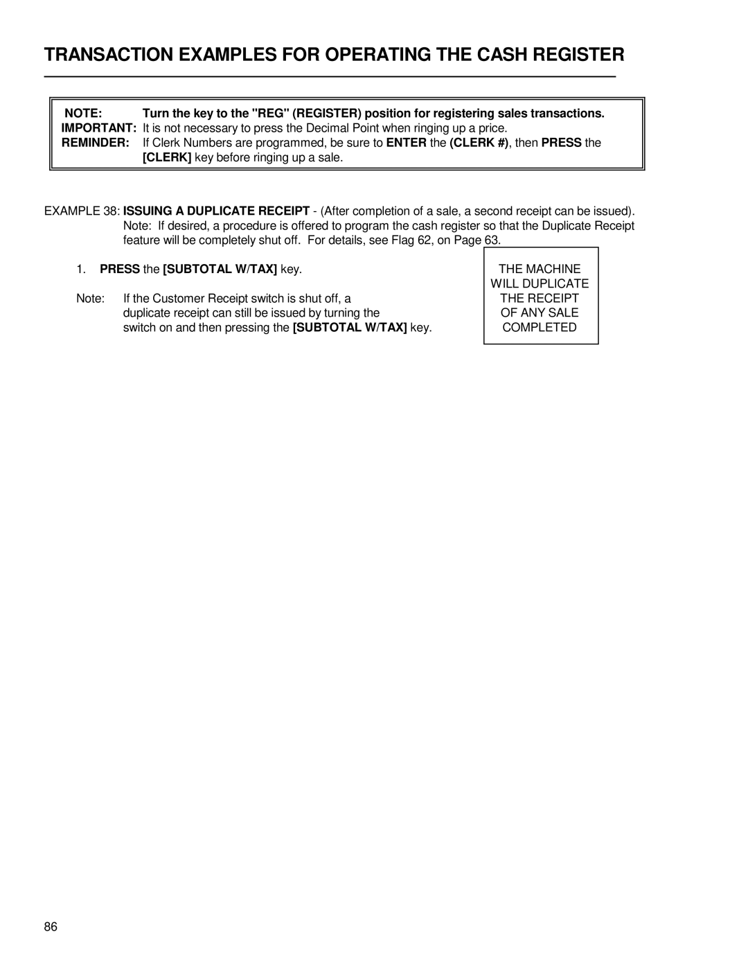 Royal Consumer Information Products ALPHA9155SC manual Machine Will Duplicate Receipt of ANY Sale Completed 