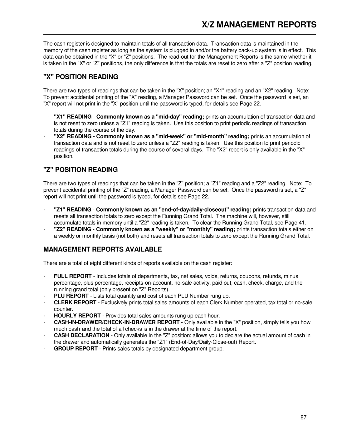 Royal Consumer Information Products ALPHA9155SC manual Position Reading, Management Reports Available 