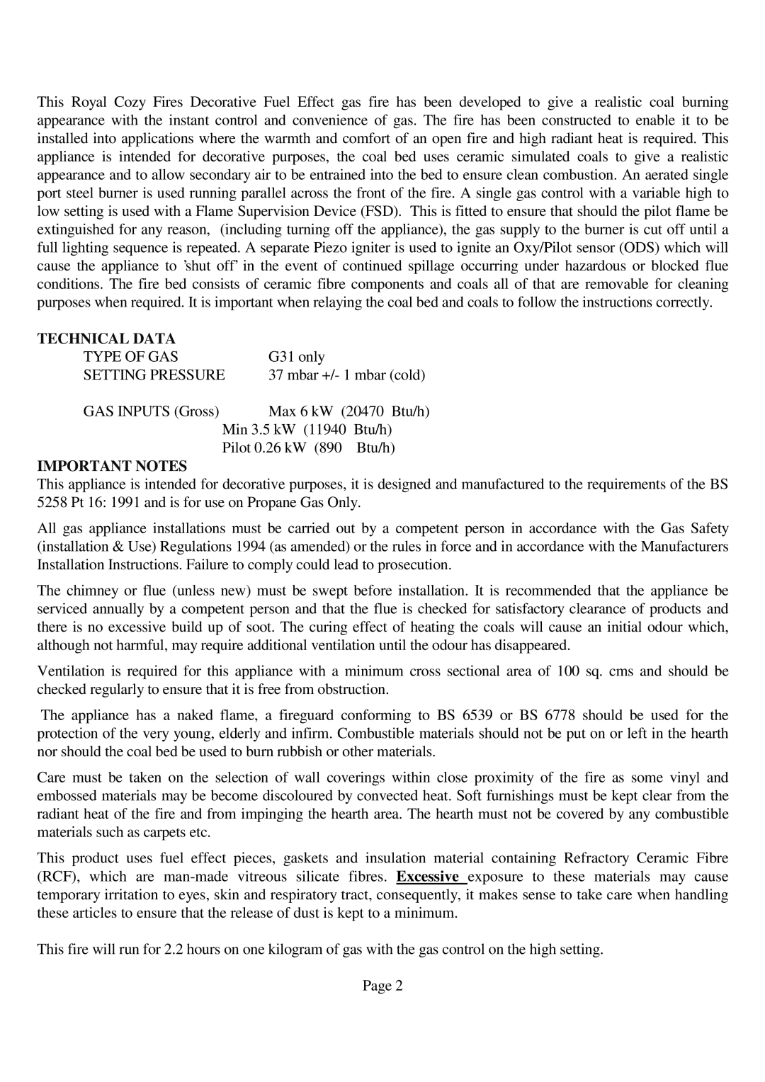 Royal Consumer Information Products G31 manual Technical Data 