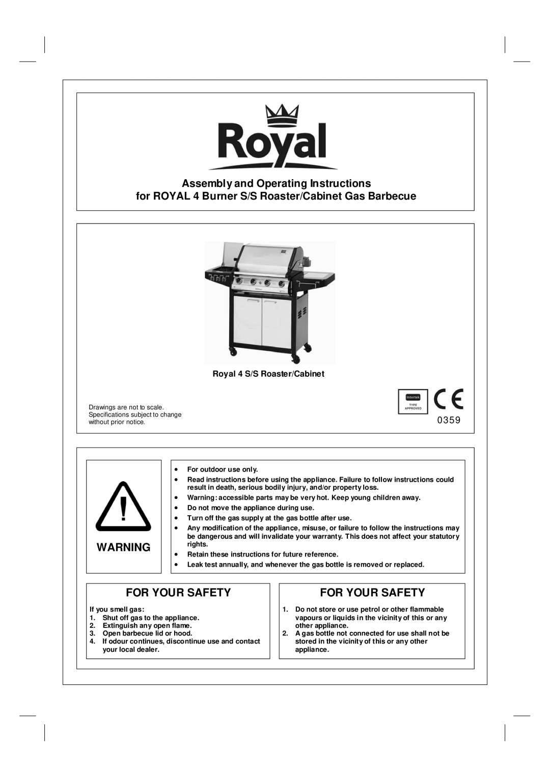 Royal Leisure warranty For Your Safety, 0359 