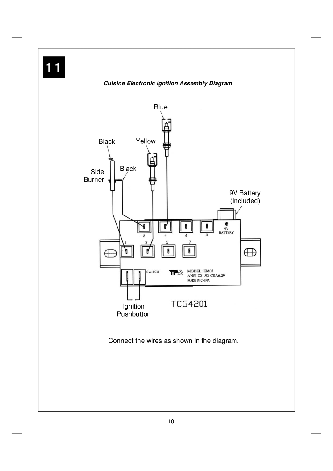 Royal Leisure 359 warranty Cuisine Electronic Ignition Assembly Diagram 