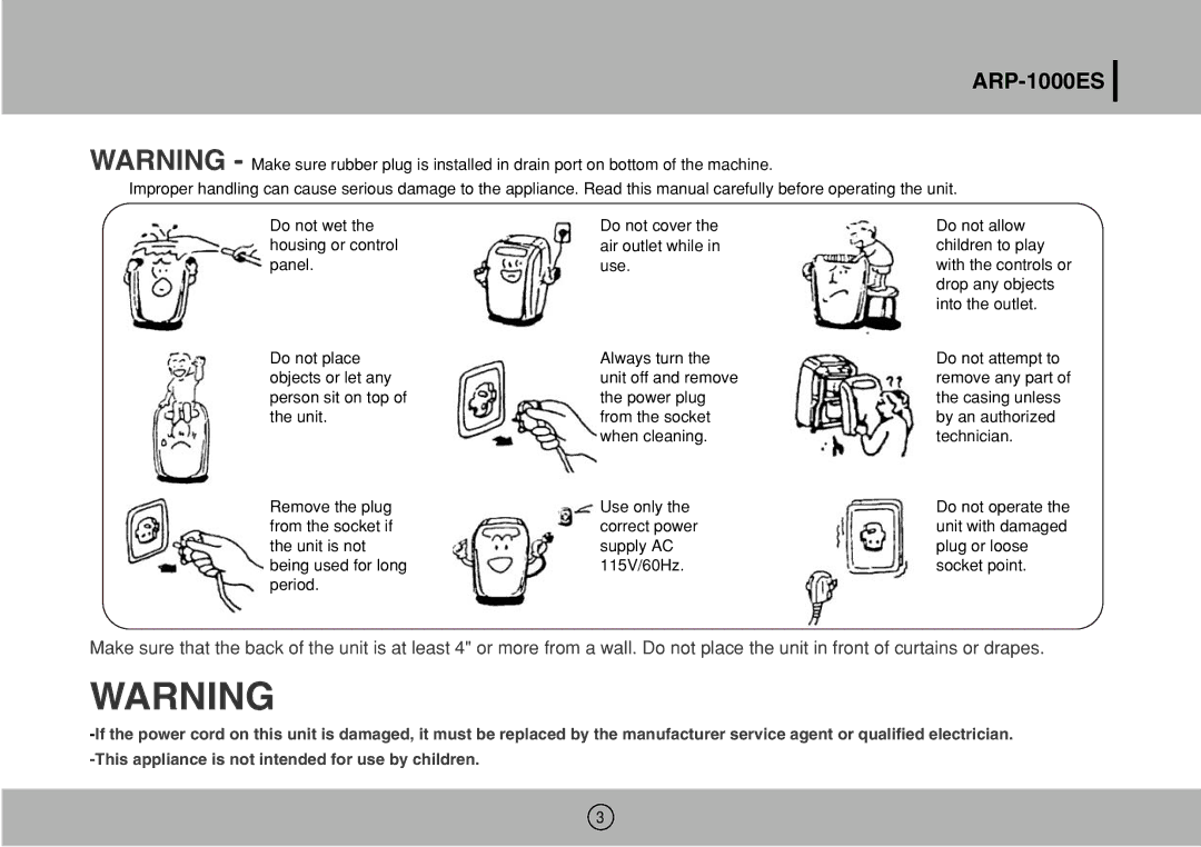 Royal Sovereign ARP-1000ES owner manual 