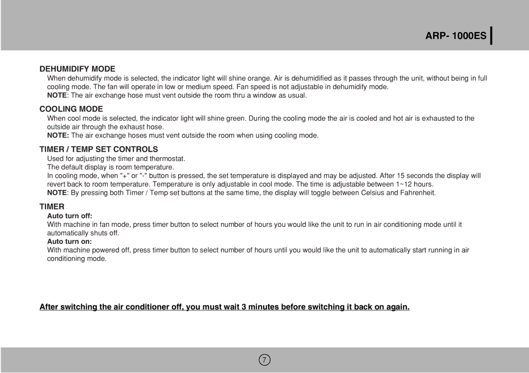 Royal Sovereign ARP-1000ES owner manual ARP- 1000ES 