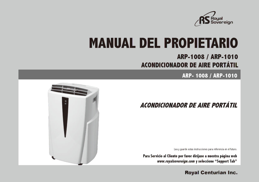 Royal Sovereign ARP-1008, ARP-1010 owner manual Manual del Propietario 