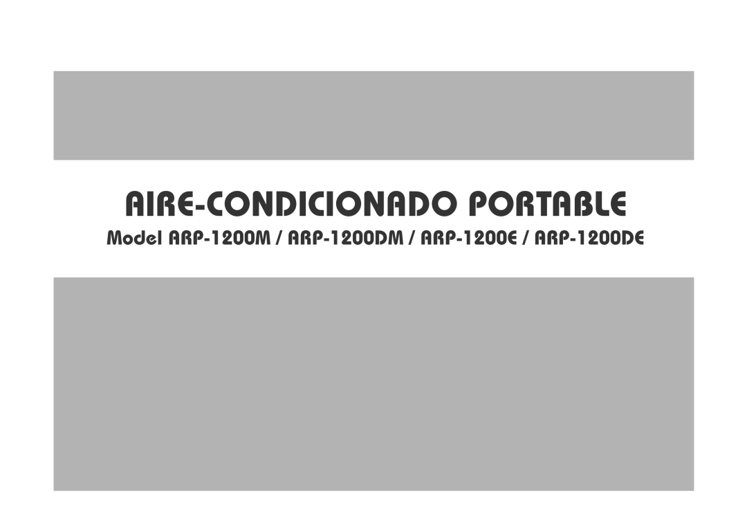 Royal Sovereign ARP-1200M, ARP-1200DE, ARP-1200DM owner manual AIRE-CONDICIONADO Portable 