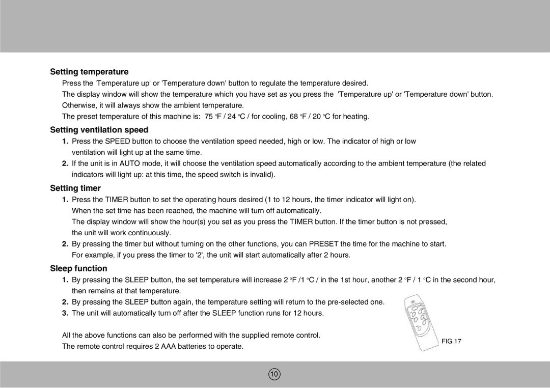 Royal Sovereign ARP-1200M owner manual Setting ventilation speed, Setting timer, Sleep function 