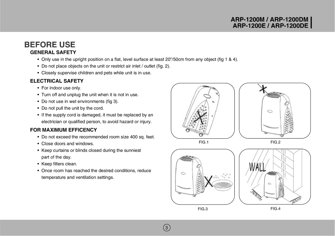 Royal Sovereign ARP-1200M owner manual Before USE, General Safety 