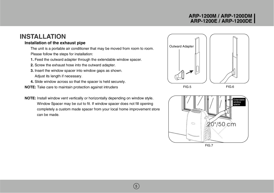 Royal Sovereign ARP-1200M owner manual Installation of the exhaust pipe 