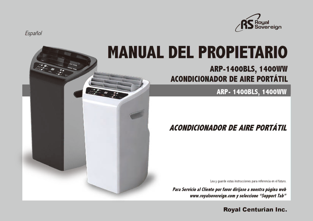 Royal Sovereign ARP-1400WW, ARP-1400BLS owner manual Manual del Propietario 