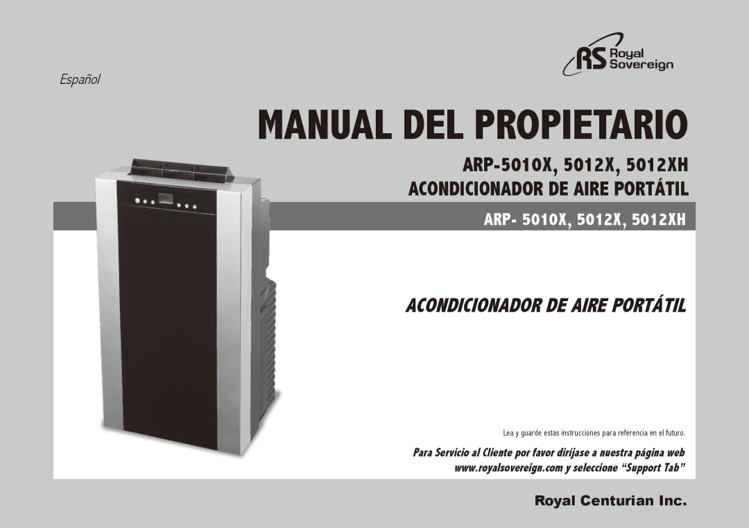 Royal Sovereign ARP-5012XH, ARP-5010X owner manual Manual del Propietario 