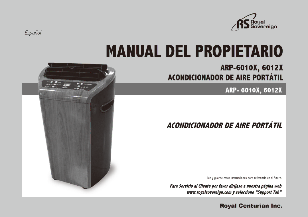 Royal Sovereign ARP-6012X, ARP-6010X owner manual Manual del Propietario 