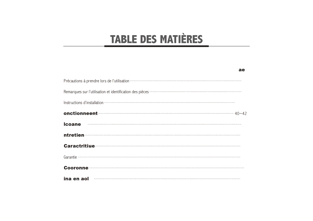 Royal Sovereign ARP-9011TL, ARP-9009TL owner manual Table DES Matières 