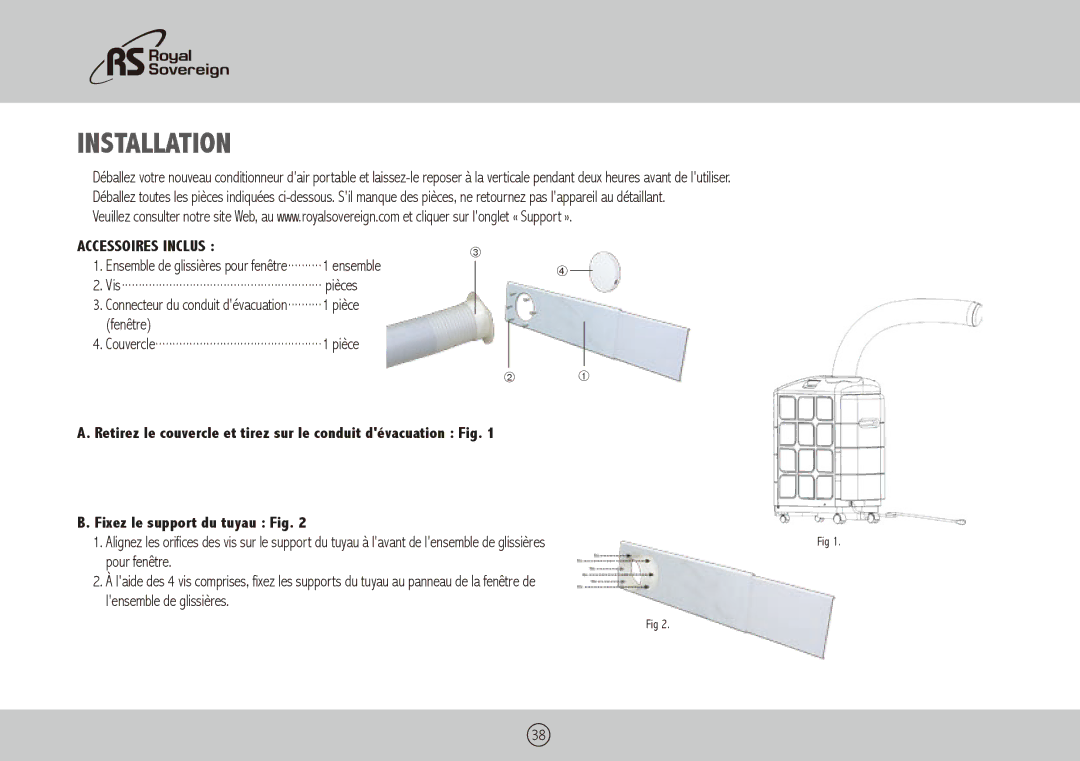 Royal Sovereign ARP-9009TL, ARP-9011TL owner manual Installation, Accessoires inclus 