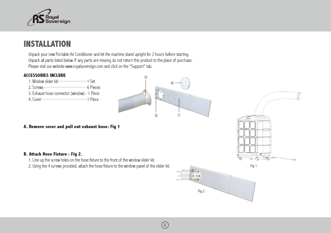 Royal Sovereign ARP-9009TL, ARP-9011TL owner manual Installation, Accessories Include 