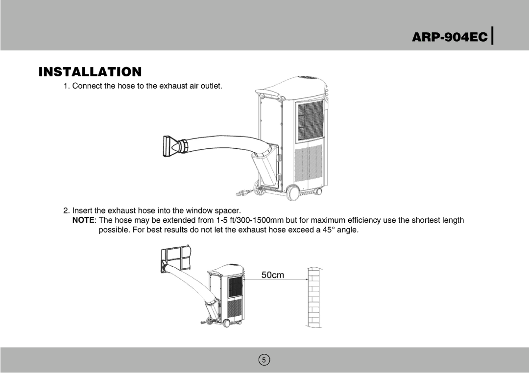 Royal Sovereign owner manual ARP-904EC Installation 