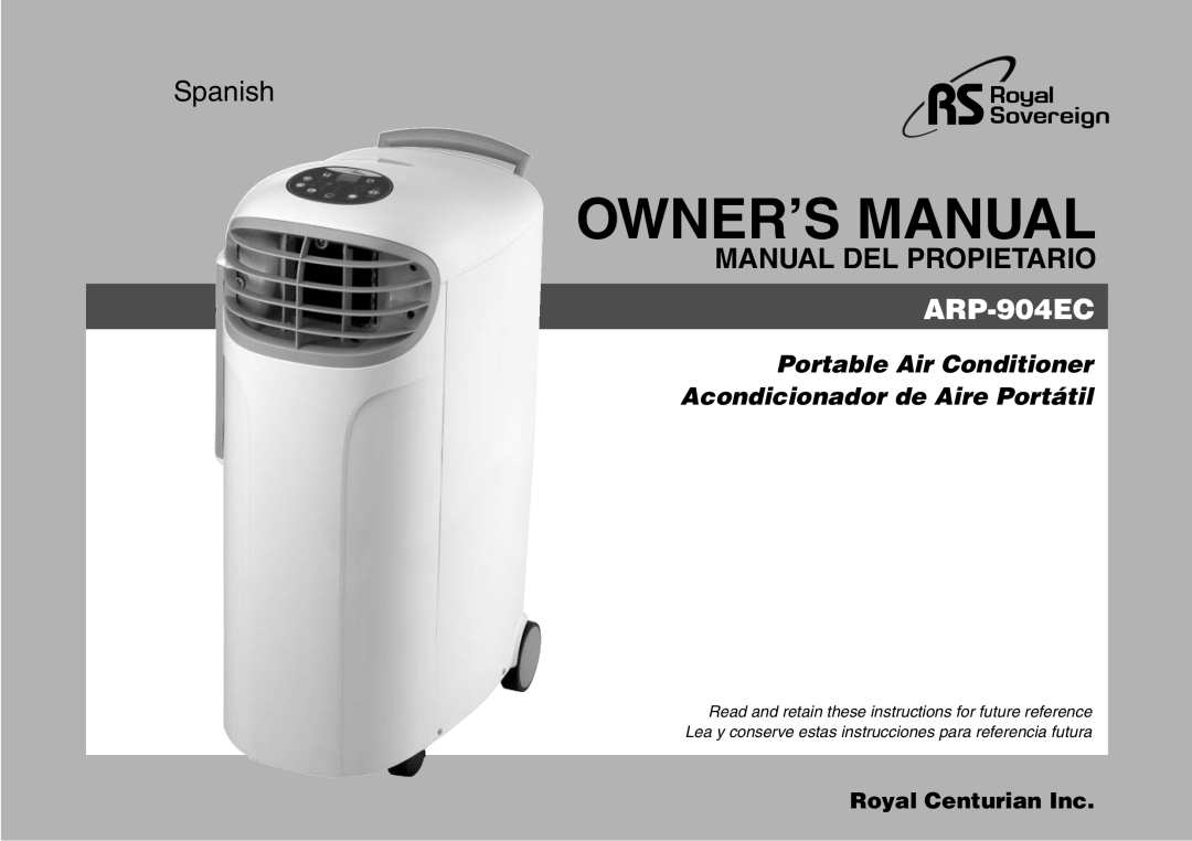 Royal Sovereign ARP-904EC Portable Air Conditioner, Acondicionador de Aire Portátil, Spanish, Manual Del Propietario 