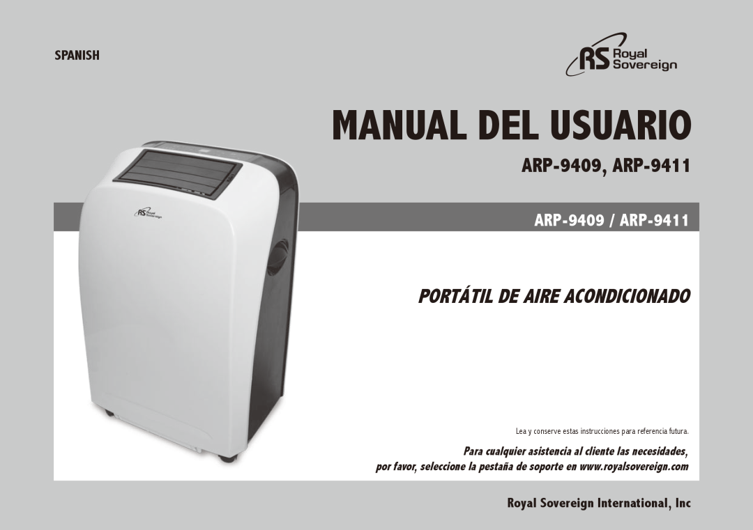 Royal Sovereign Manual del usuario, Portátil De Aire Acondicionado, Spanish, ARP-9409, ARP-9411, ARP-9409 / ARP-9411 