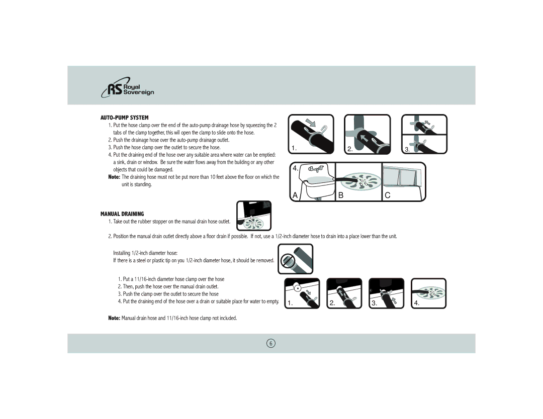 Royal Sovereign BDH-550 owner manual Manual Draining 