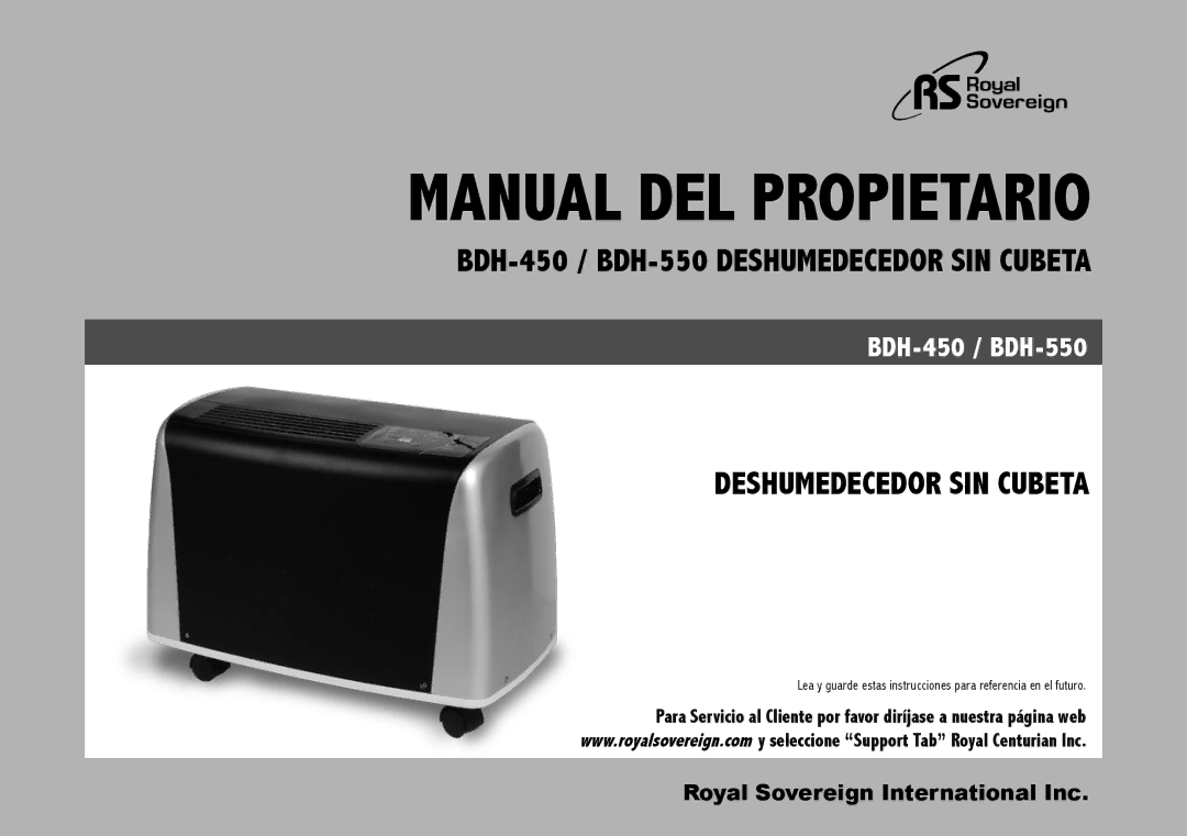 Royal Sovereign Bdh550 owner manual Manual del Propietario 