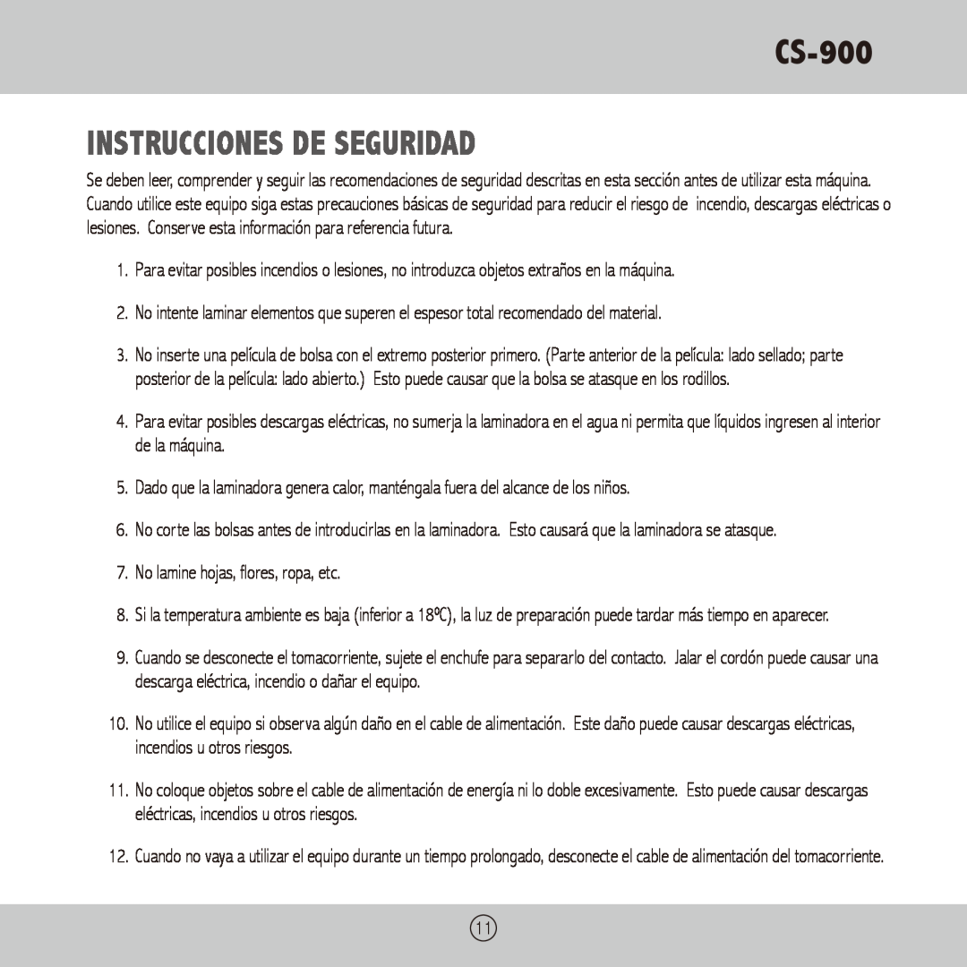 Royal Sovereign CS-900 owner manual Instrucciones De Seguridad 