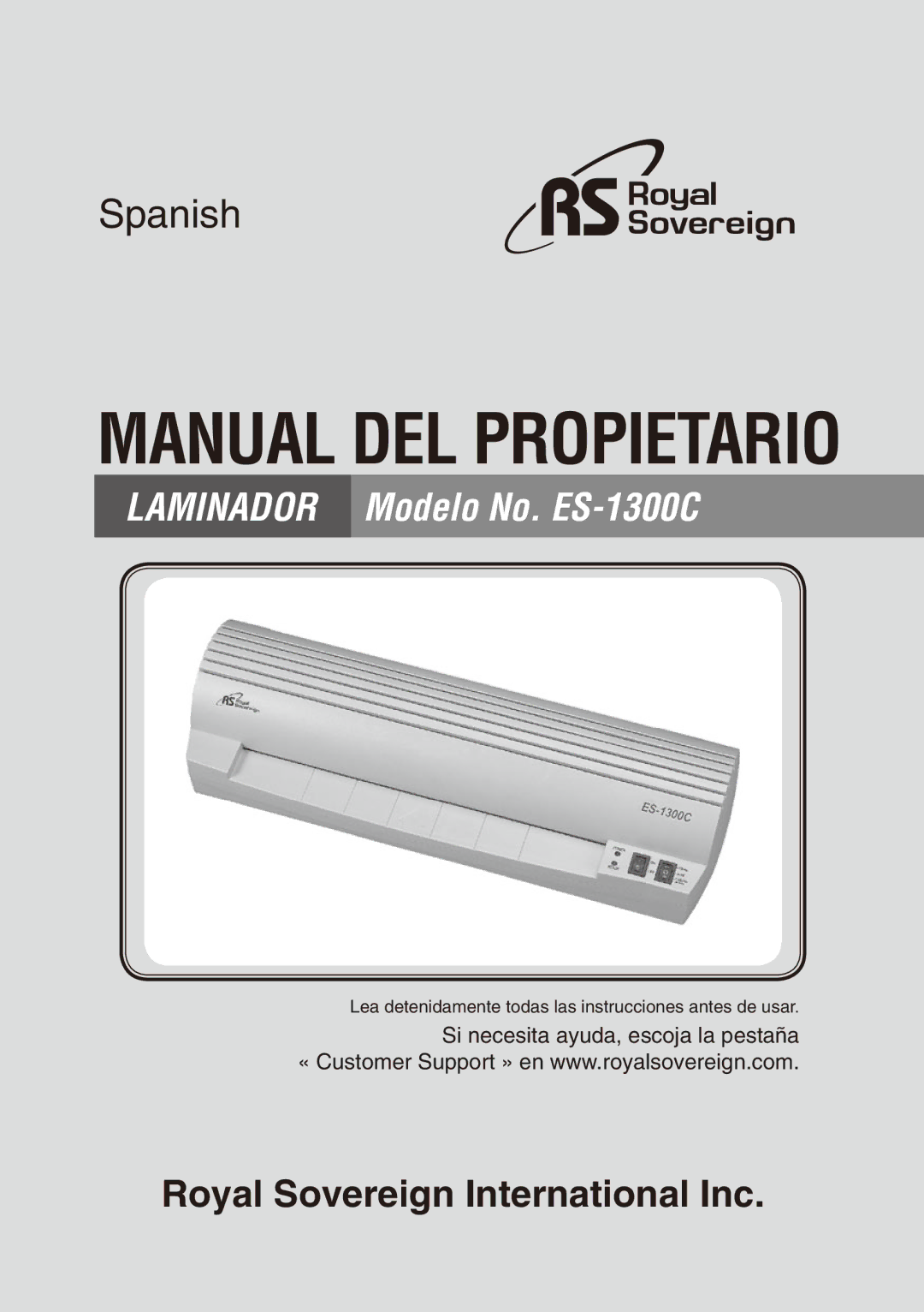 Royal Sovereign ES-1300C owner manual Manual DEL Propietario 