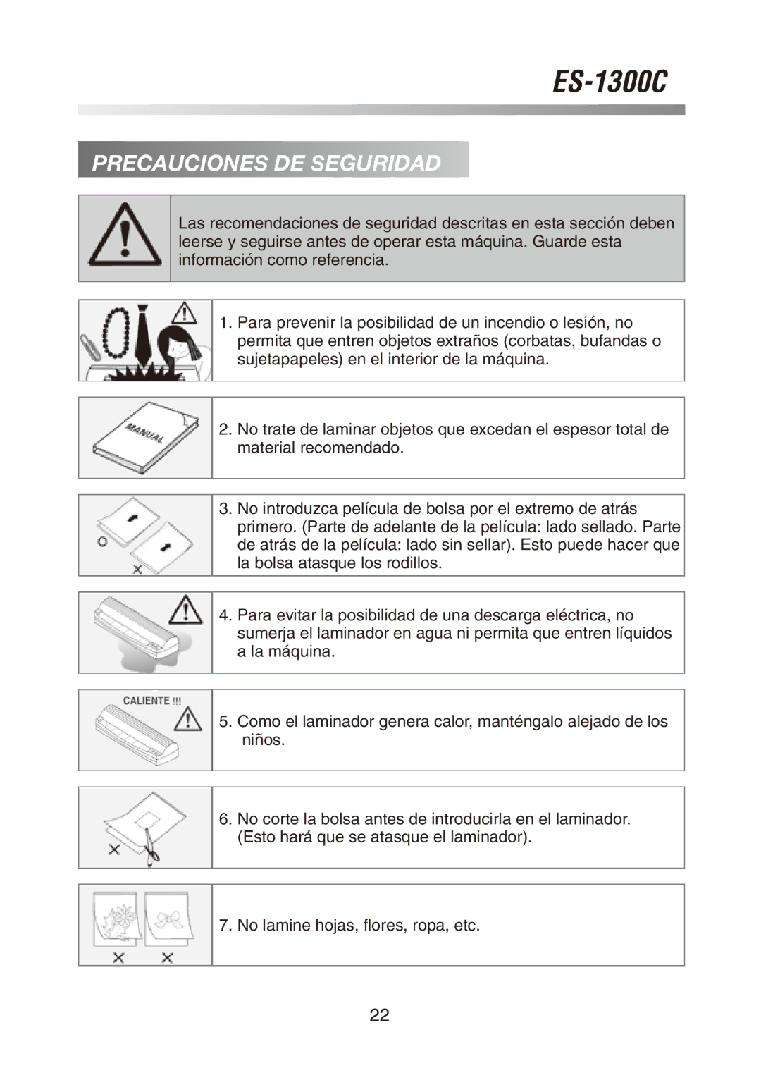 Royal Sovereign ES-1300C owner manual Precauciones DE Seguridad 