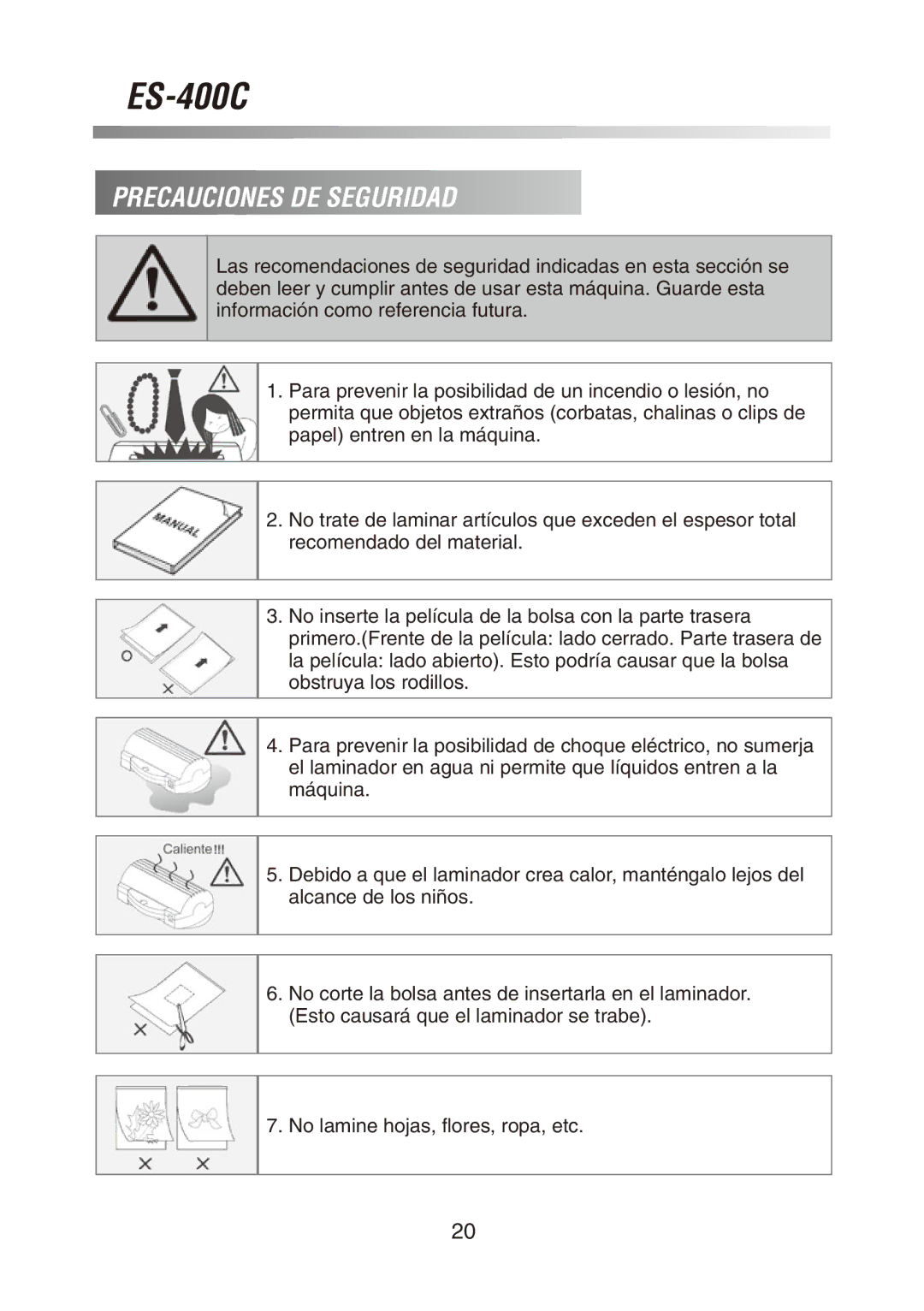 Royal Sovereign ES-400C owner manual Precauciones DE Seguridad 