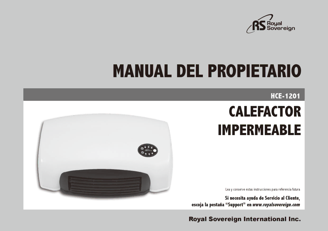 Royal Sovereign HCE-1201 owner manual Manual del propietario 