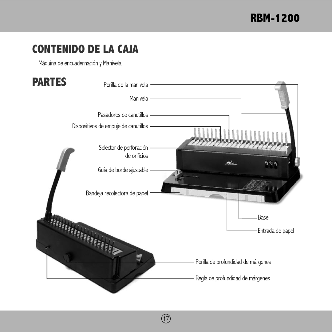 Royal Sovereign RBM-1200 owner manual Contenido DE LA Caja, Partes 