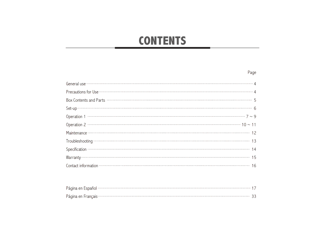 Royal Sovereign RDH-150, RDH-130, RDH-170 owner manual Contents 